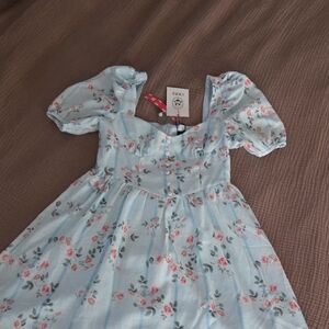 Light Blue Floral Teen Dress